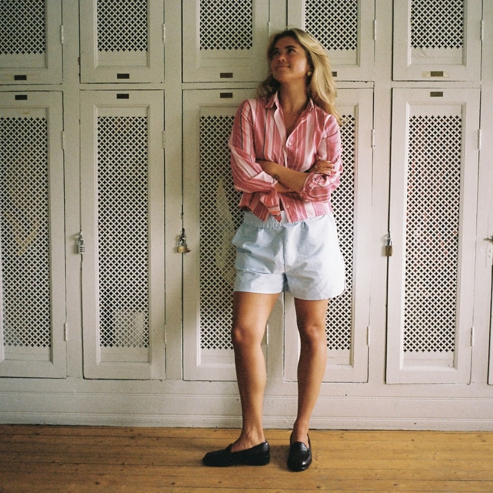 NWT Djerf Avenue Breezy Shorts in blue - Picture 2 of 12